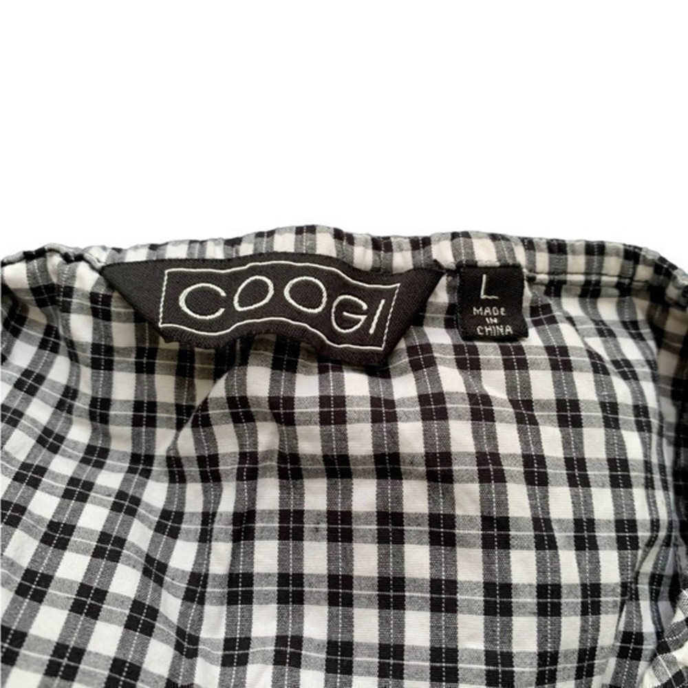 Coogi Checkered Halter Backless Button Down Size … - image 3
